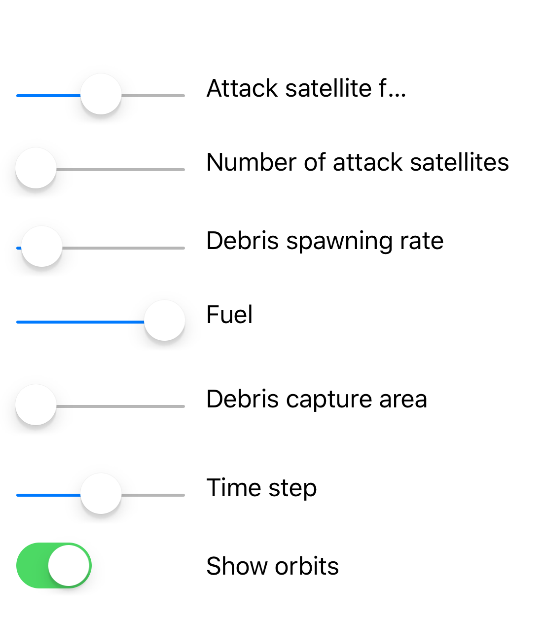 Satellite Smash Preferences